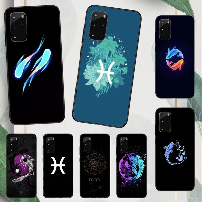 Pisces Astrology Smart Phone Case for Samsung Note 9 10 20 Plus Pro Ultra J6 J5 J7 J8 Black Soft Phone Cover Funda