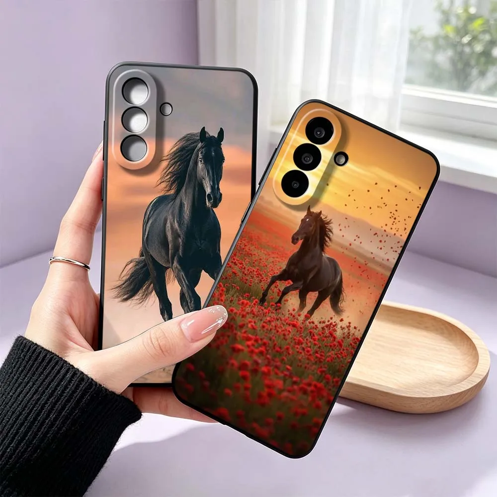 Black Horse Pattern Cover For Samsung Galaxy A30 A26 A25 A23 A21 A17 A16 A15 A14 A13 A07 A06 A05 Phone Case