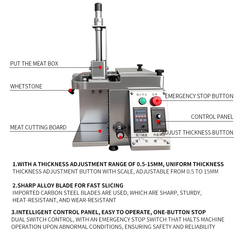 Automatic Power Sausage and Salmon Fresh Meat Slicing Machine for Thin/thick/strawberry Meat Chicken Meat Cutter