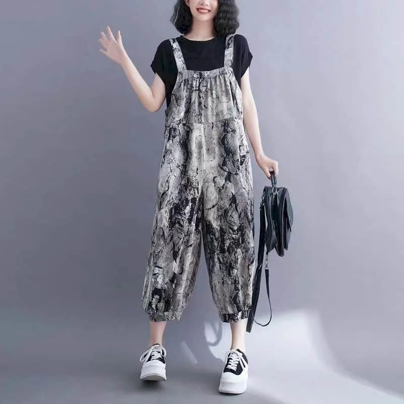 Tie-dye Jumpsuits for Women Harajuku Lantern Pants One Piece Outfit Women Rompers Loose Korean Fashion Casual Vintage Playsuits