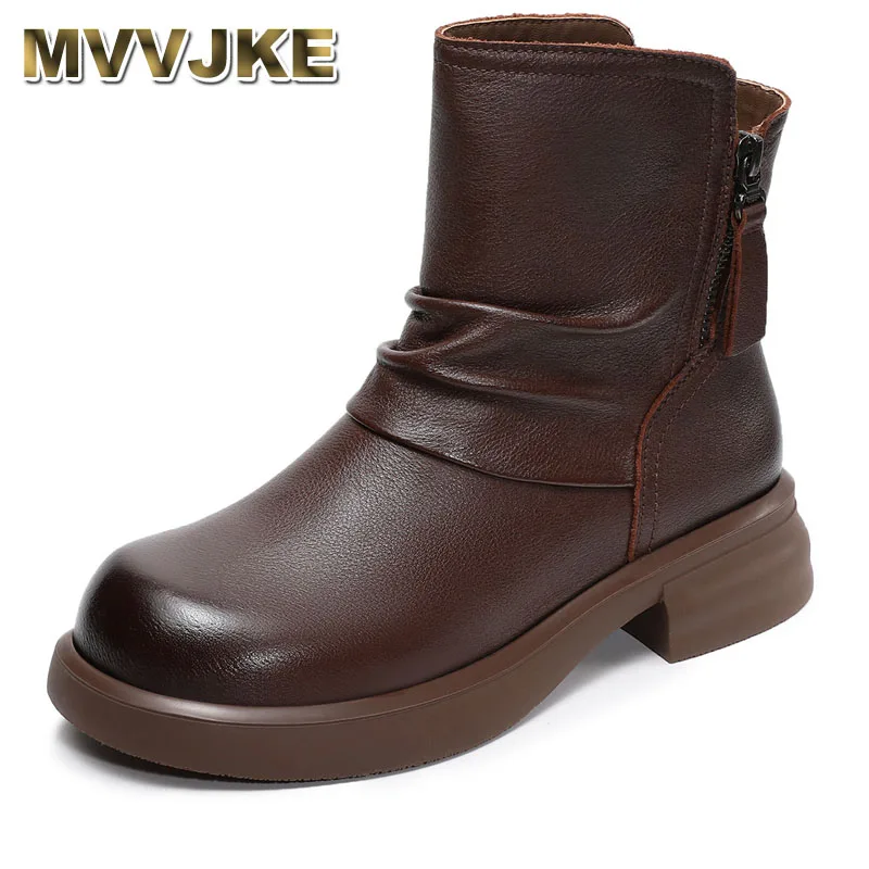 

4cm Cow Suede Genuine Leather Women Flats Autumn Shoes Elthnic Spring Platform Wedge Ankle Knee High Booties Loafer