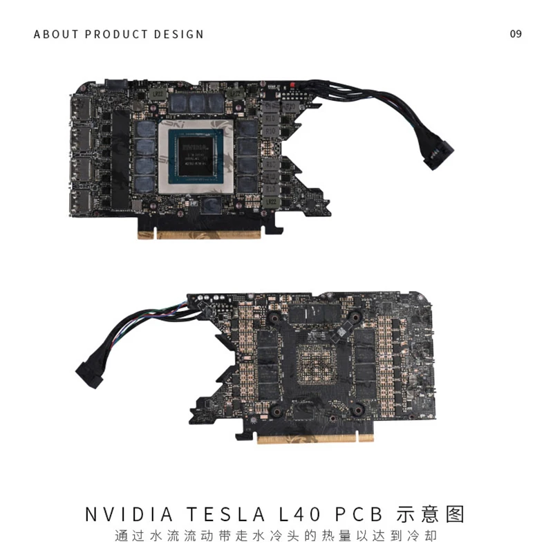 

Пользовательский блок графического процессора Bykski для NVIDIA TESLA L40, цельнометаллический водяной охладитель видеокарты, радиатор водяного охлаждения ПК, N-TESLA-L40-X