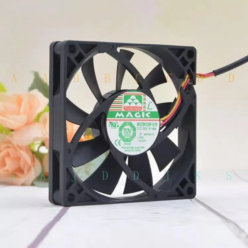 M  1pc MGT8012HF-015 8015 DC12V 0.18A 8CM 3-Wire Mute Cooling Fan