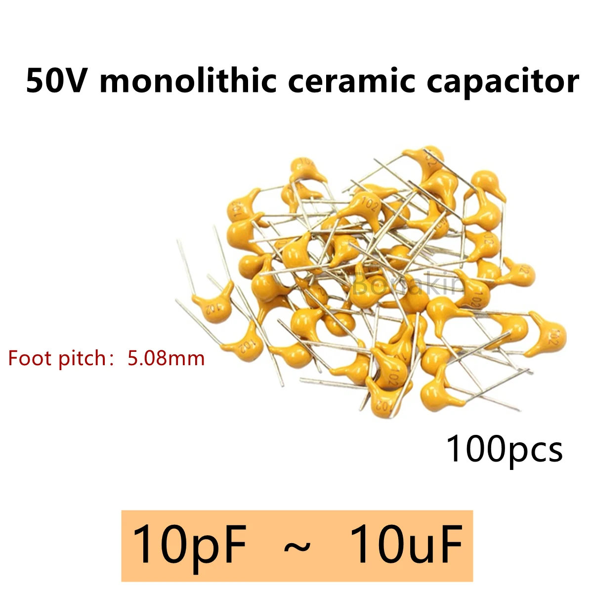 100pcs 50V monolithic ceramic capacitor 10PF ~ 10UF 102 104 105 106 103 473 334 105 22PF 47NF 220NF 1NF 4.7UF 1UF 100NF 330NF