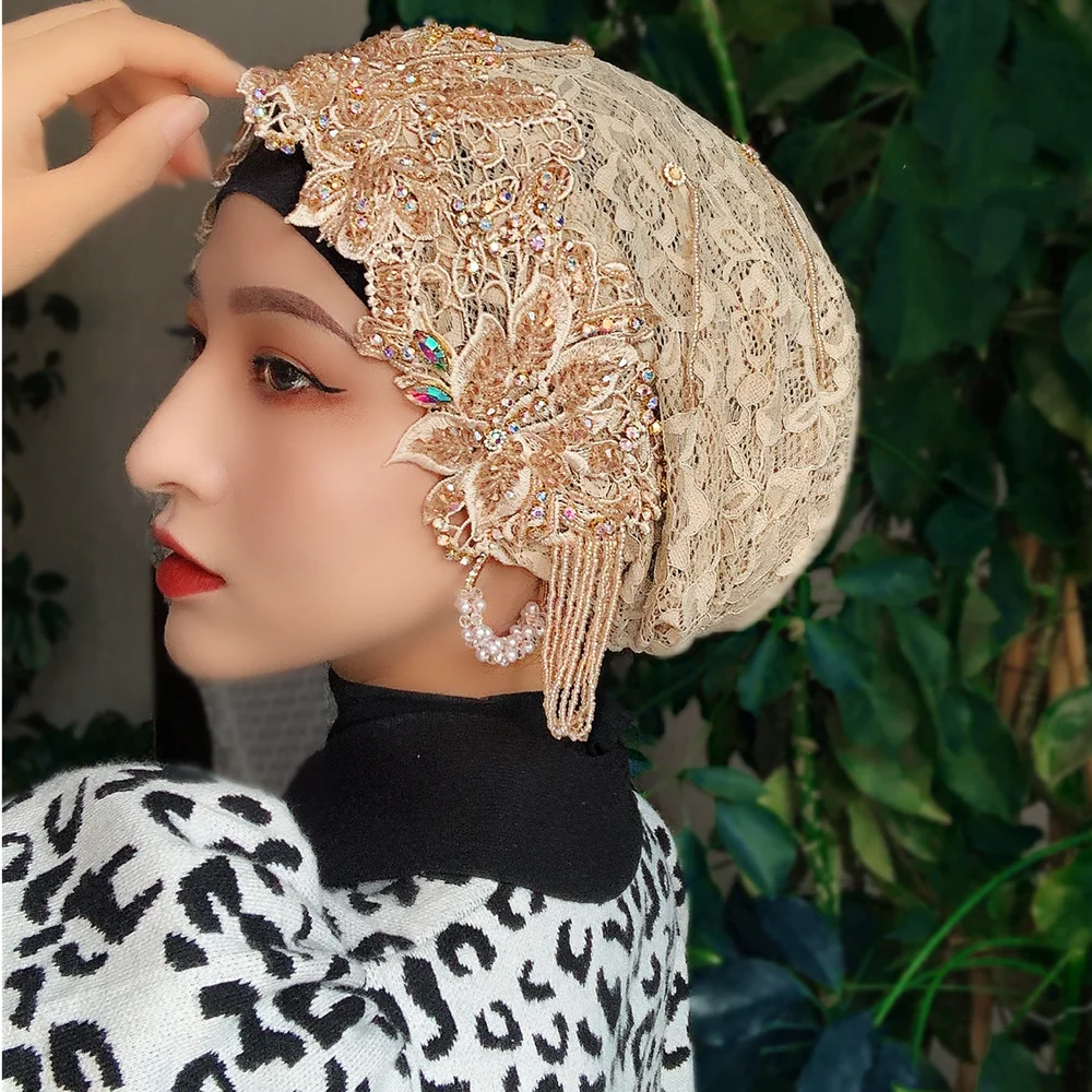 

Hijab Muslim Women Shawl Headscarf Free Shipping Luxury Tassels Scarf Malaysia Prayer Kufi Islam Saudi Arabia Lace Turban 05346