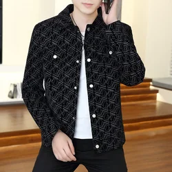Brand Autumn Printed Men's Jacket Long Sleeve Casual Jackets Fashion Slim Fit Business Social Windbreaker Coats Men Clothing