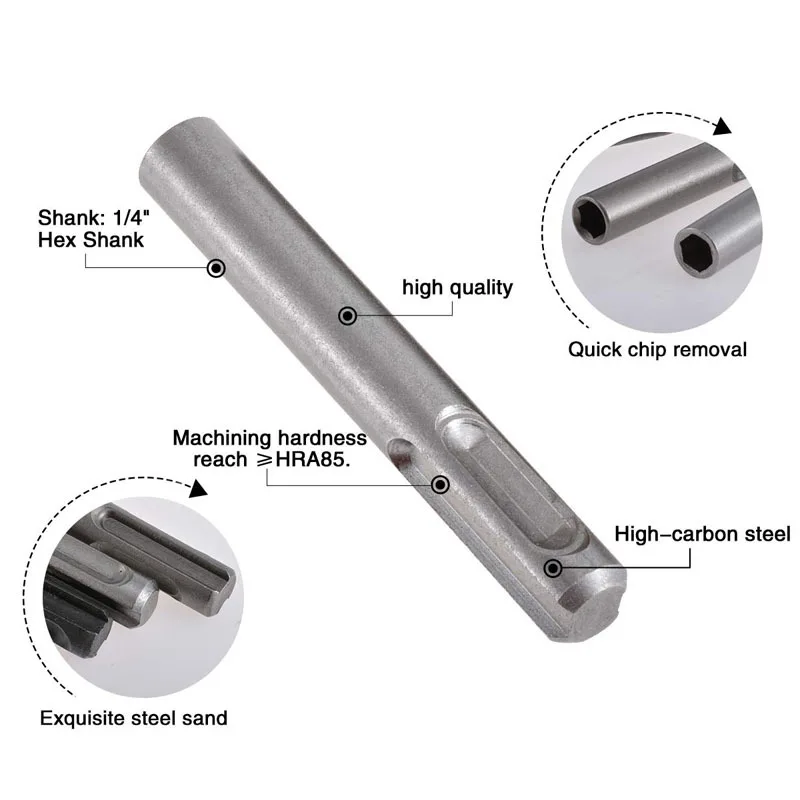 SDS Plus to 1/4 Inch Hex Shank Magnetic Adapter product image 6