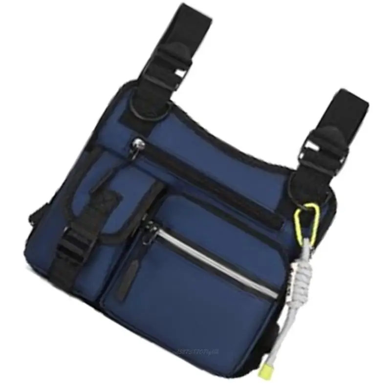 X5XA حقيبة صدر قابلة للتعديل من النايلون المقاوم للتمزق، متعددة الجيوب للتخزين، معدات الأنشطة الخارجية #5