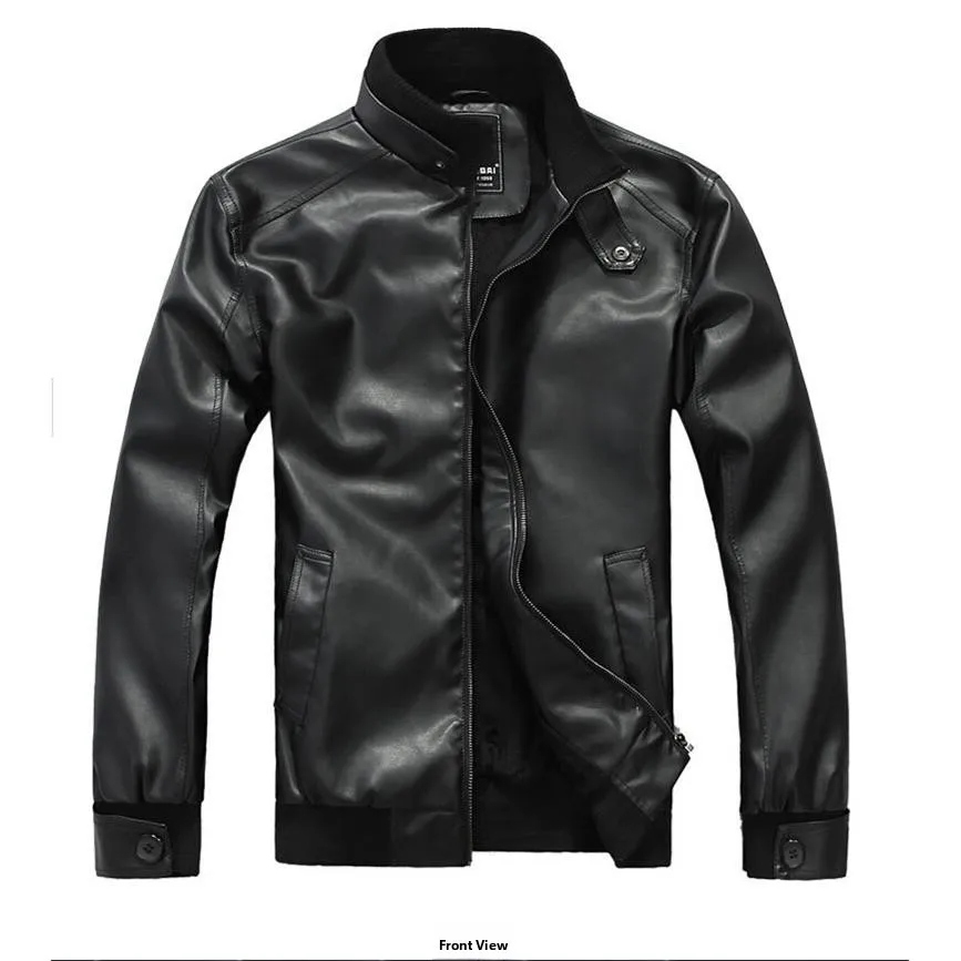 

Мужская кожаная куртка с воротником-стойкой, повседневная или искусственная кожа irt Five Sve No Brand Registered Trademark Easy Care