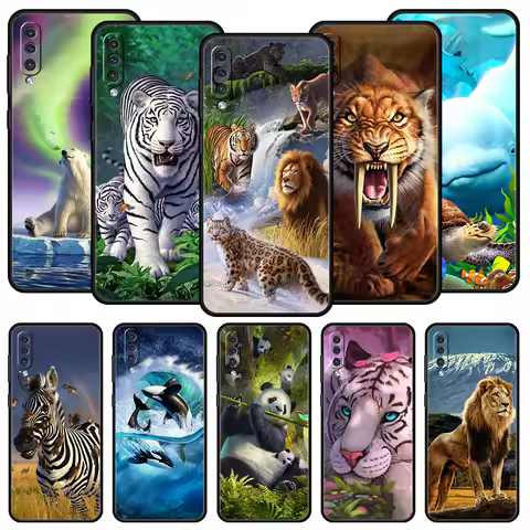 Forest Animal Lion Tiger Case For Samsung Galaxy A12 A22 A32 5G A72 A52 A70 A50 A20e A30 A02s A10 A20s A10s A40 A04 Phone Cover