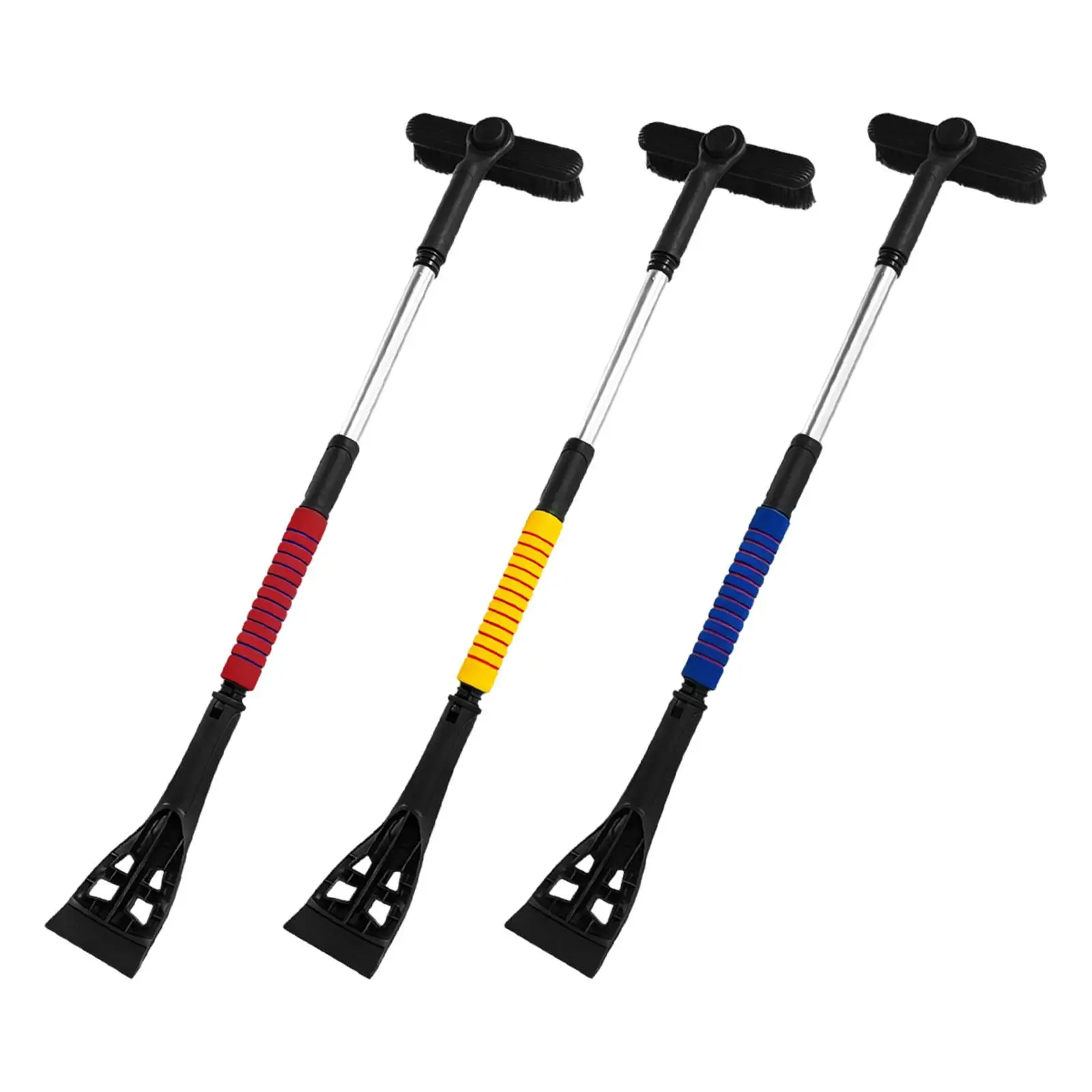 مكشطة ثلج قوية قابلة للتمديد، مكنسة ثلج 360 درجة °   رأس فرشاة محورية لنافذة الزجاج الأمامي للسيارات والسيارات SUV