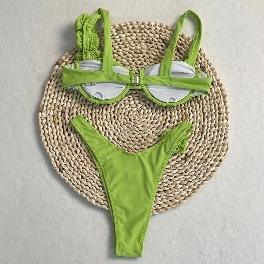 Swimwear Women Push Up Beachwear Bathing Suit Micro Bikini 2025 New 3D Flower Swimsuit Bikini Sets Sexy Low Waist Triangle