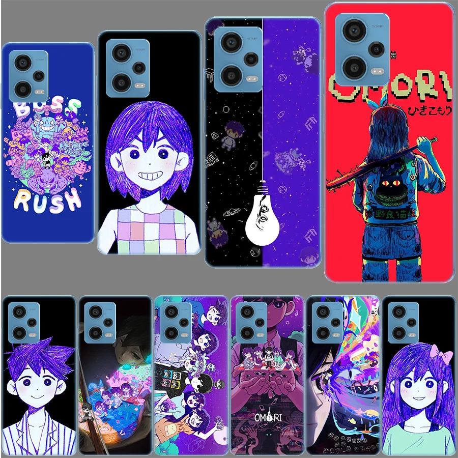 Funda de teléfono con dibujos animados de Game O-Omori para Redmi Note 13 12 14 15 Pro Plus 13R 11 11T 11E 11S 10 Pro 10S 9 9S, funda transparente de TPU para celular