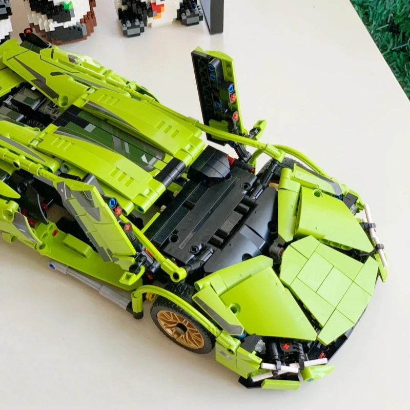 التقنية الشهيرة سباق السيارات الرياضية اللبنات مدينة الميكانيكية سرعة السيارة الخارقة نموذج MOC مجموعة ألعاب الطوب طفل هدية #5