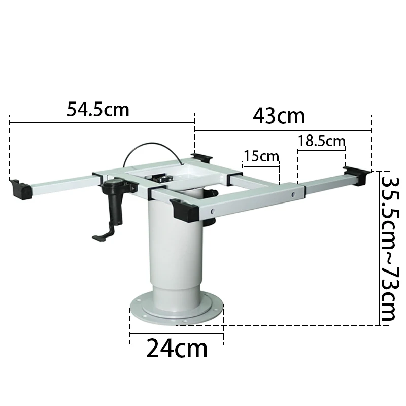 HWHONGRV Pneumatic Adjustable Table Stand Base Mount Frame for RV Yacht Caravan 14-29 Inch Height Range for RV Boat Marine Yacht