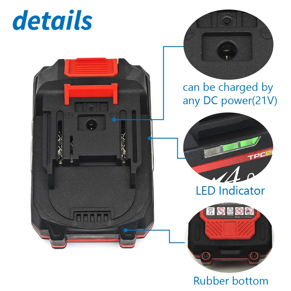 TPCELL 21V 2/4/6AH For Makita 18V Battery Power Tools Li-ion Replacement LXT BL1850 BL1840 for 18 V Screwdriver with BMS