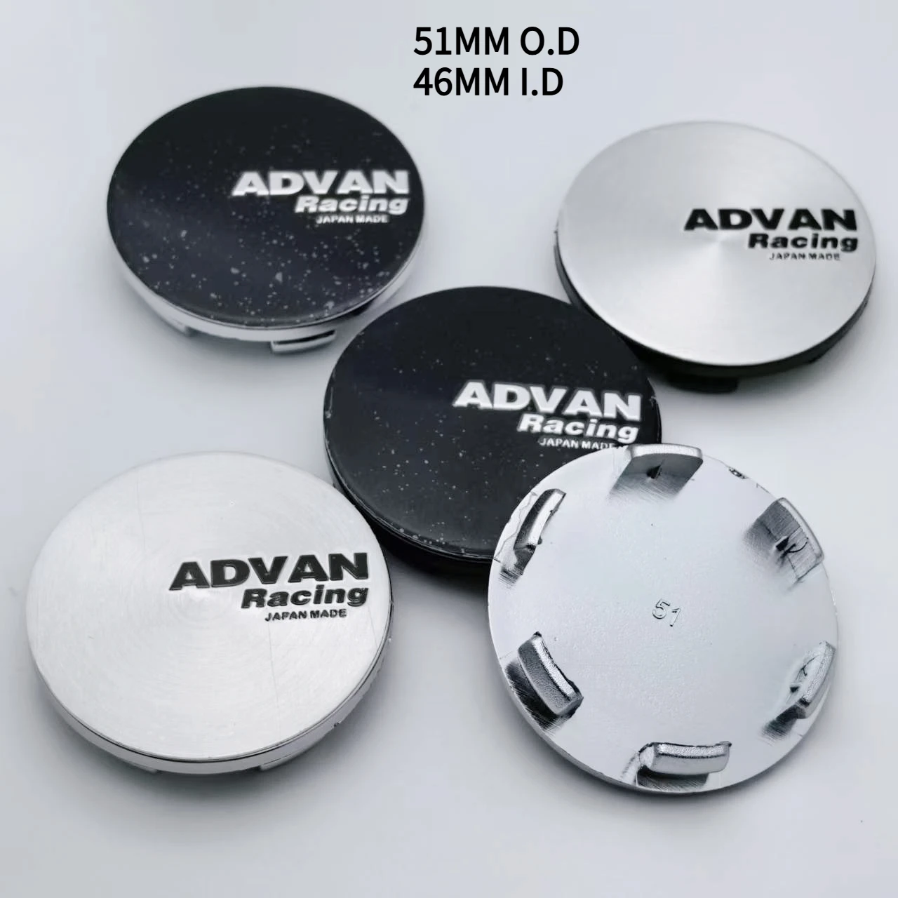 

4pcs 51MM O.D / 46MM I.D Car Wheel Center Caps With Advan Racing Logo Badge Wheels Hub Lid Rim Hubcaps Cover Replace Accessories
