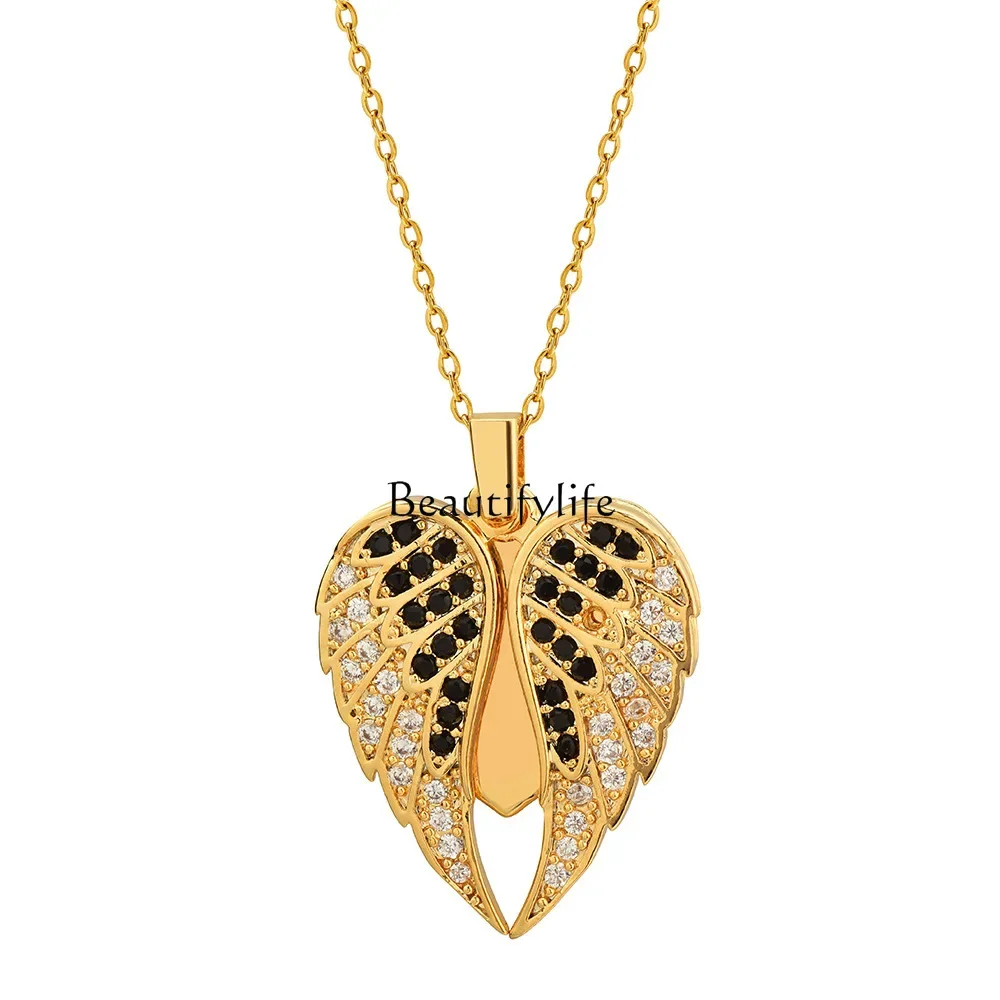 

A variety of cross-border zircon models open and close engraved collarbone women's fashion open and close hearts