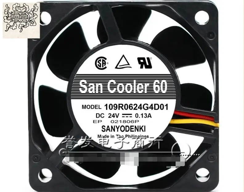 

Ltsf For SANYO DENKI 109R0624G4D01 DC 24V 0.13A 60x60x25mm 3-Wire Server Cooling Fan