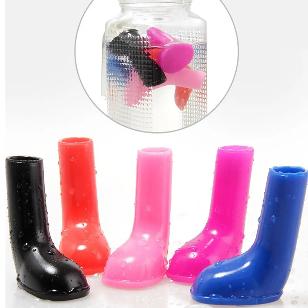 4Pcs Easy To Wear Waterproof Pet Dog Shoes Stretchy Non Slip Dog Rain Boots Anti Dirty Reusable Foot Cover Running