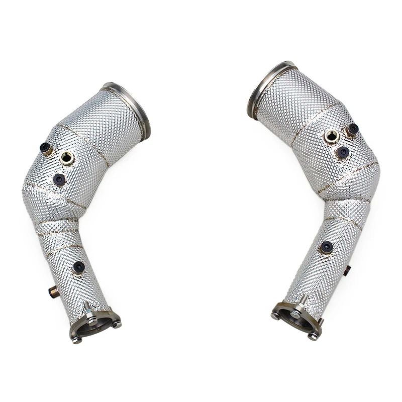 

YK Heat Shield Exhaust Pipe In Stock For Audi RS6 C8 4.0T 2021-2023 Stainless Steel Free Flow Downpipe