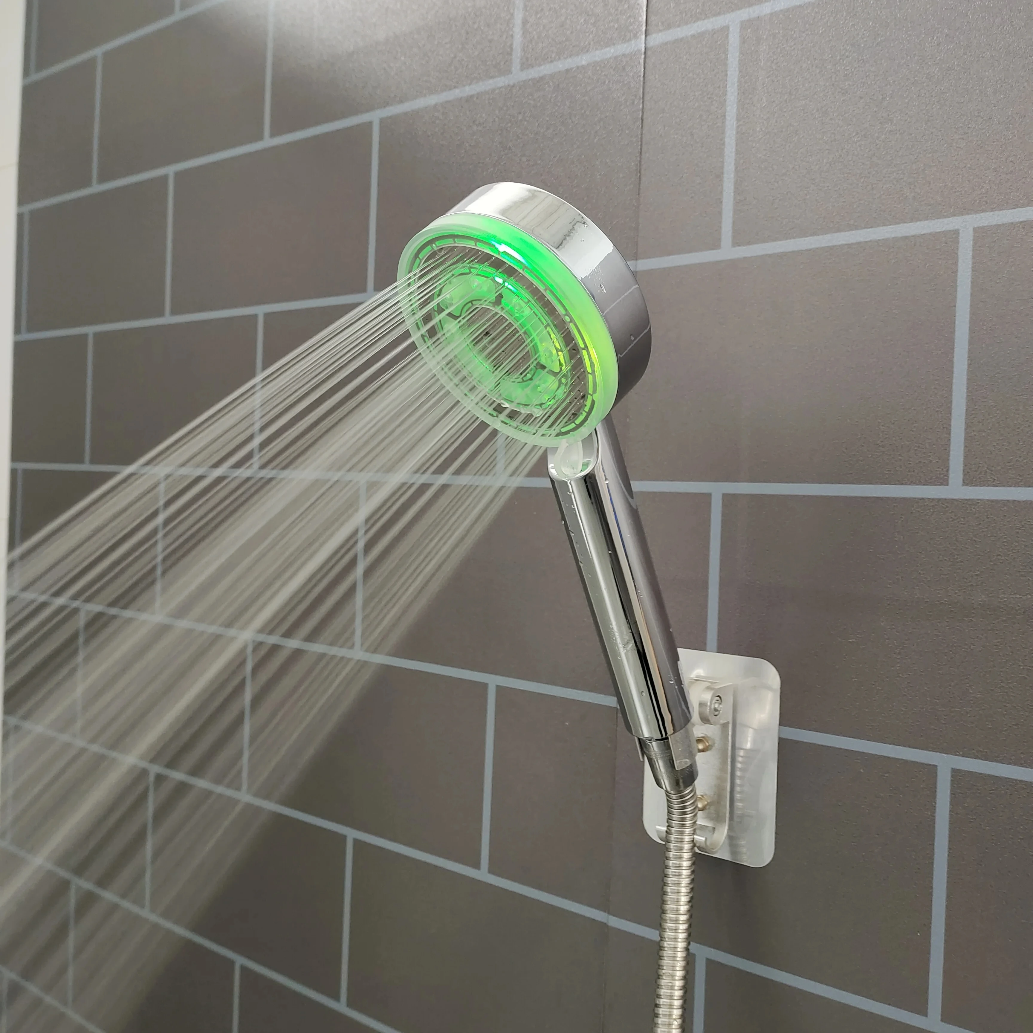 3/7 Colors Changes High Pressure Shower Head 5 Modes LED Colorful Temperature Sensor Spray Nozzle Rainfall Large Flow Showerhead