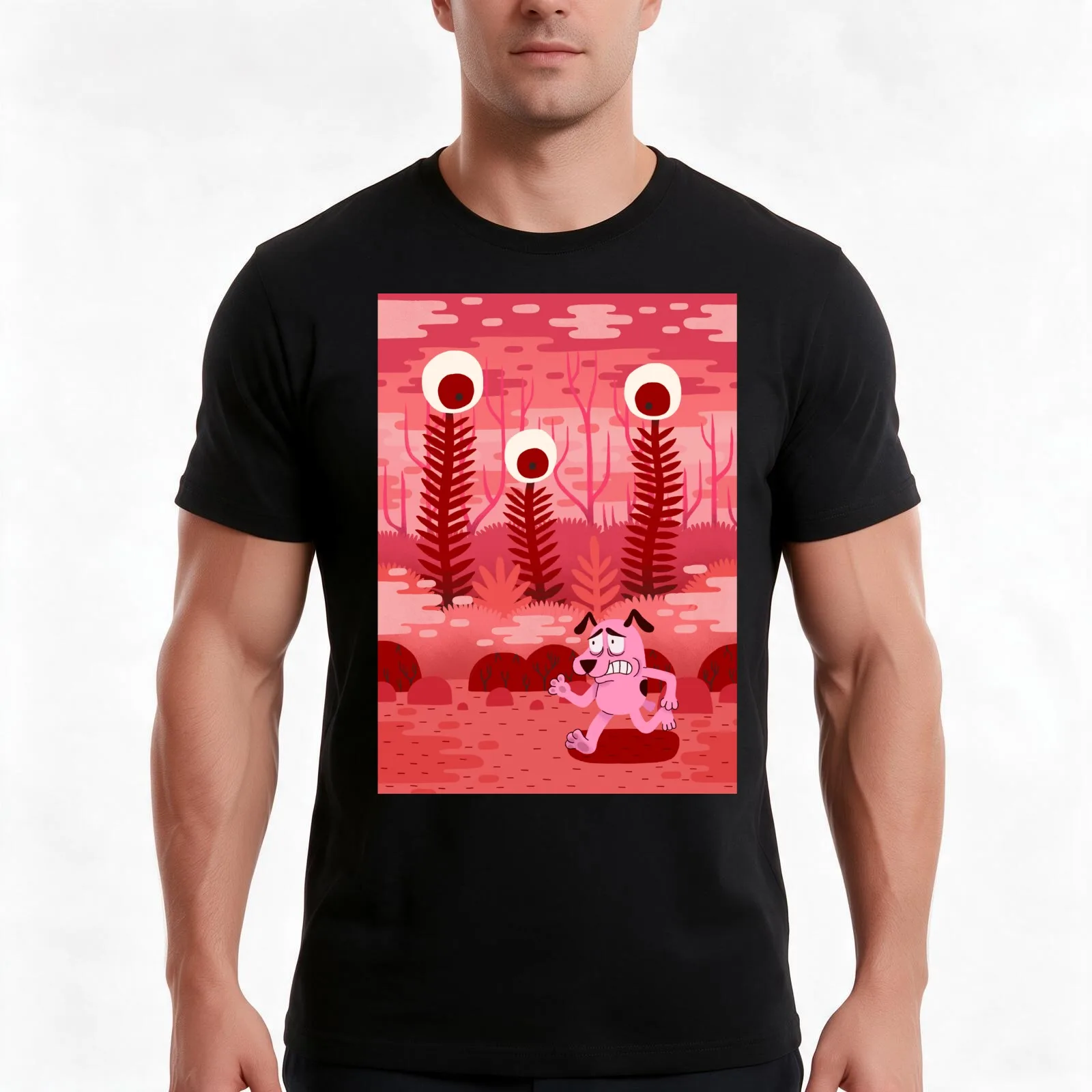 Fear and Courage T-Shirt, Summer Casual Cotton Tee, Oversized Streetwear Tops, Vintage Graphic Print, Loose Fit Short Sleeve