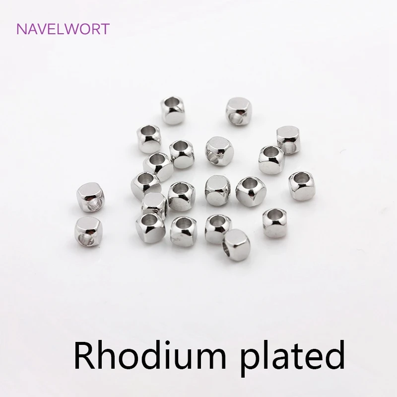 2/3/4 mm hohle Würfelperlen, 18 Karat vergoldete Messing-Abstandsperlen, Trenner für Perlen, DIY-Schmuckherstellungszubehör, Großhändler – Detail 17