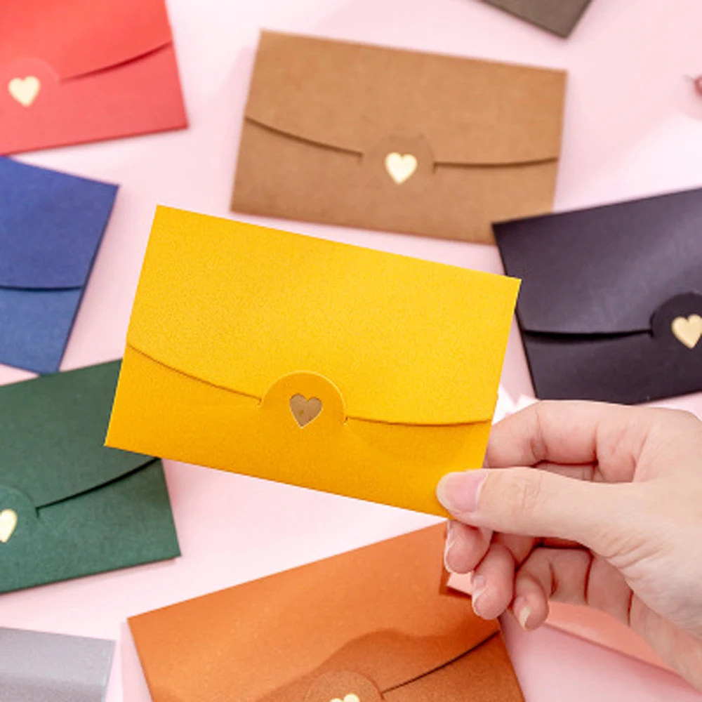 Invitation Small 10.5*7CM Gift Envelope Pearlescent Paper Stamping Love Name Card Mini Envelopes Paper Envelopes Greeting Card