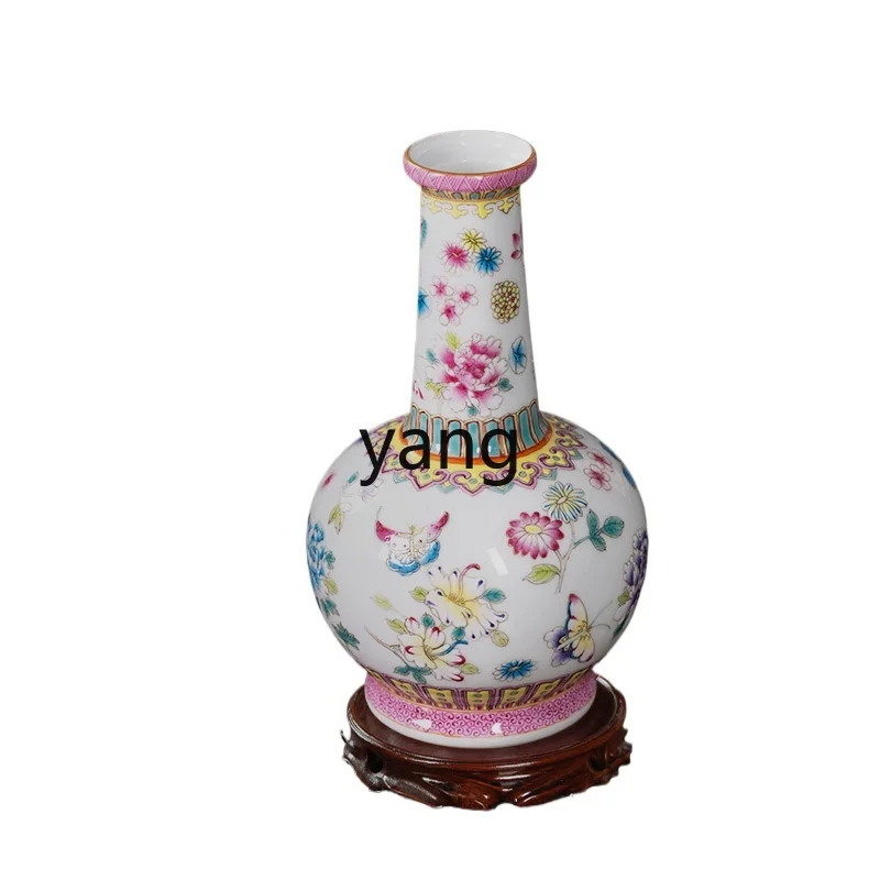 

XYY Jingdezhen ceramic vase pastel leather ball flower arrangement home living room porcelain ornament