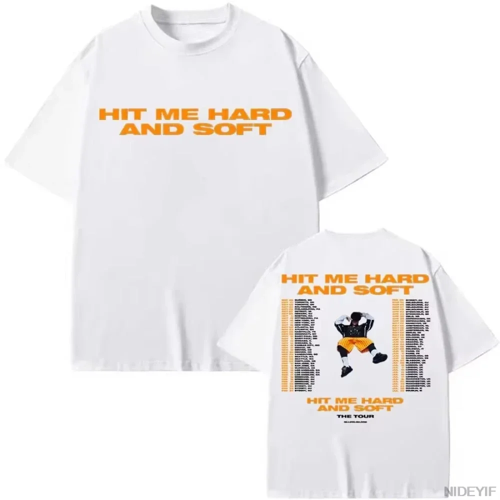 New Album HIT ME HARD AND SOFT 2025 Tour Women T-shirt Hip Hop B-Billie Tops O-Neck Short Sleeves Eilish Men High Quality Tees