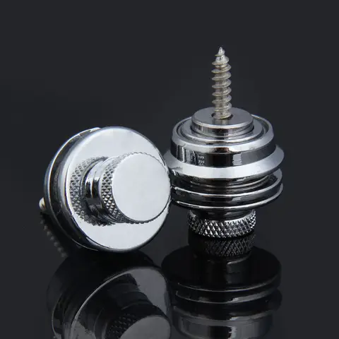 2pcs Bass Safety Straplocks Zinc Alloy Guitar Strap Buttons Non-Slip Strap Fixing Pin Replacement Musical Instrument Accessories