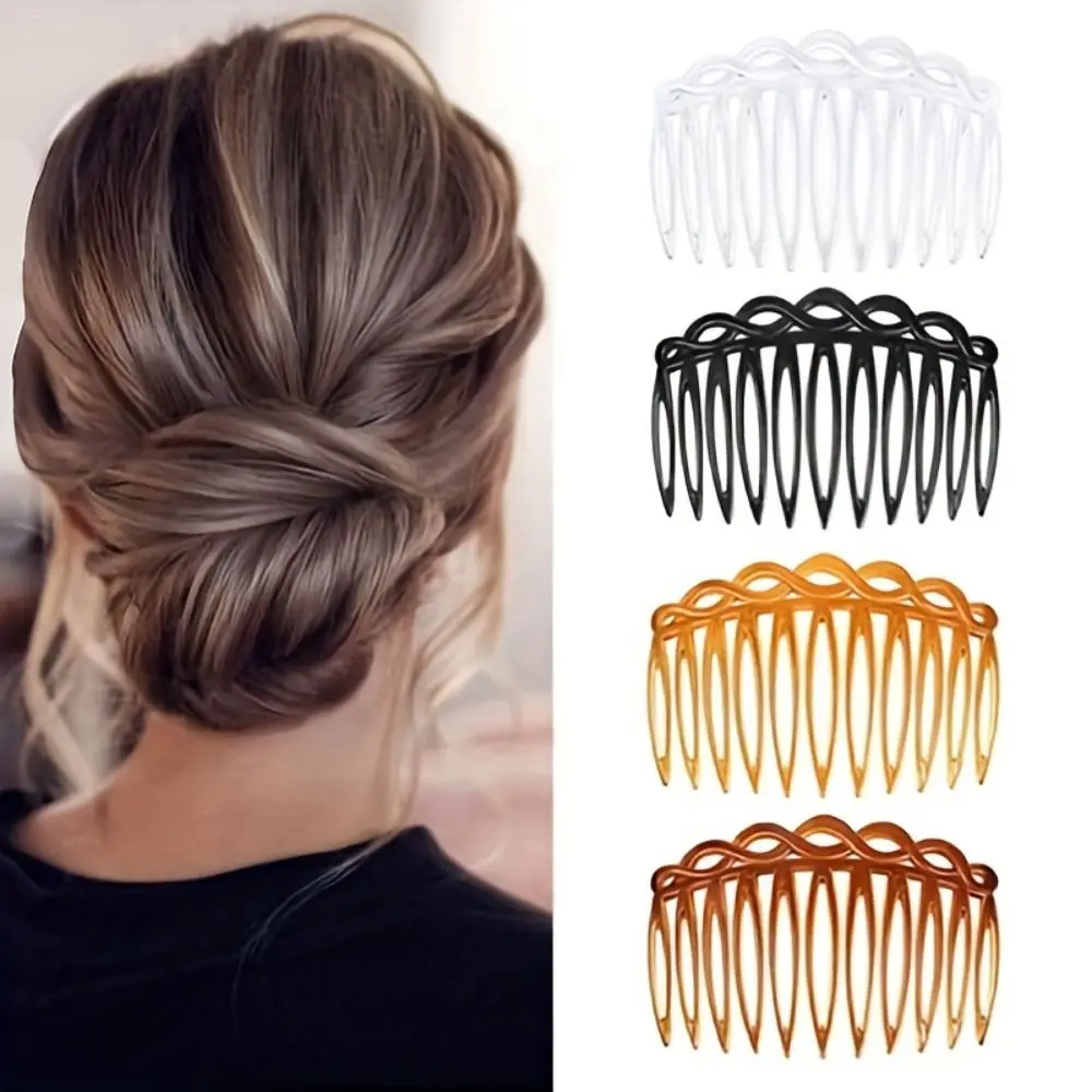 20pcs Simple Hair Clip Combs Bang Combs Inserted Combs for Women Girls Lady (Black, Transparent Coffee, Transparent White,