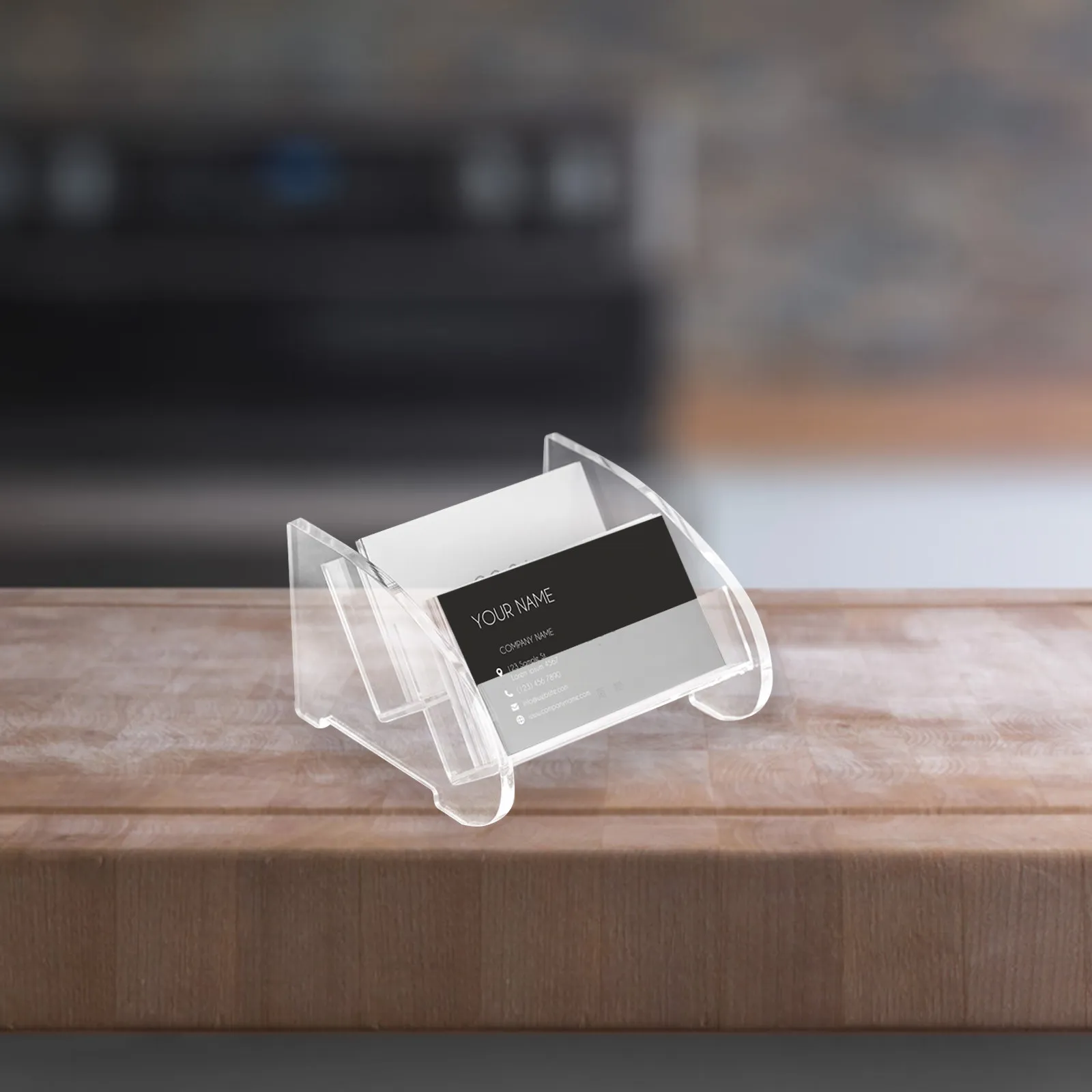 Transparent Acrylic Business Card Holder Desktop Rack Organizer Multifunctional Table Card Display Stand for Office