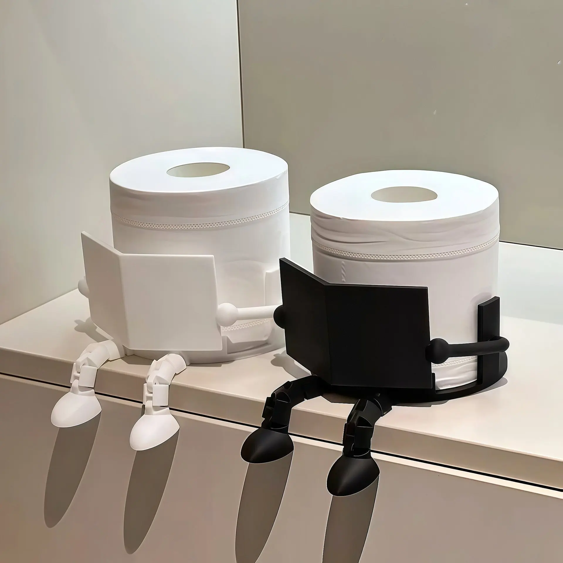 Creative Human‑Shaped Toilet Paper Holder, Funny Sitting Reader Roll Paper Stand, Adjustable Joint Desktop Tissue Holder