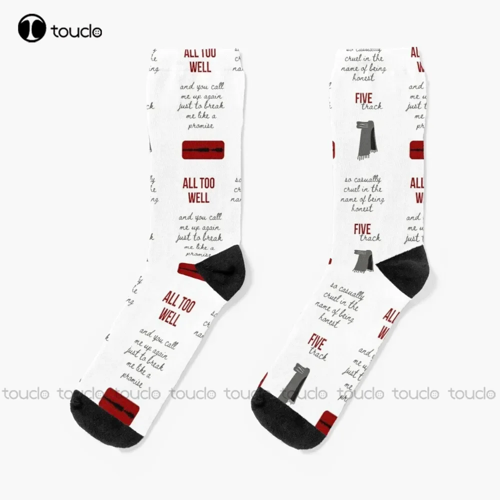 

All Too Well Sticker Pack - Red Socks Navy Baseball Socks Christmas Gift Unisex Adult Teen Youth Socks Custom Women Men