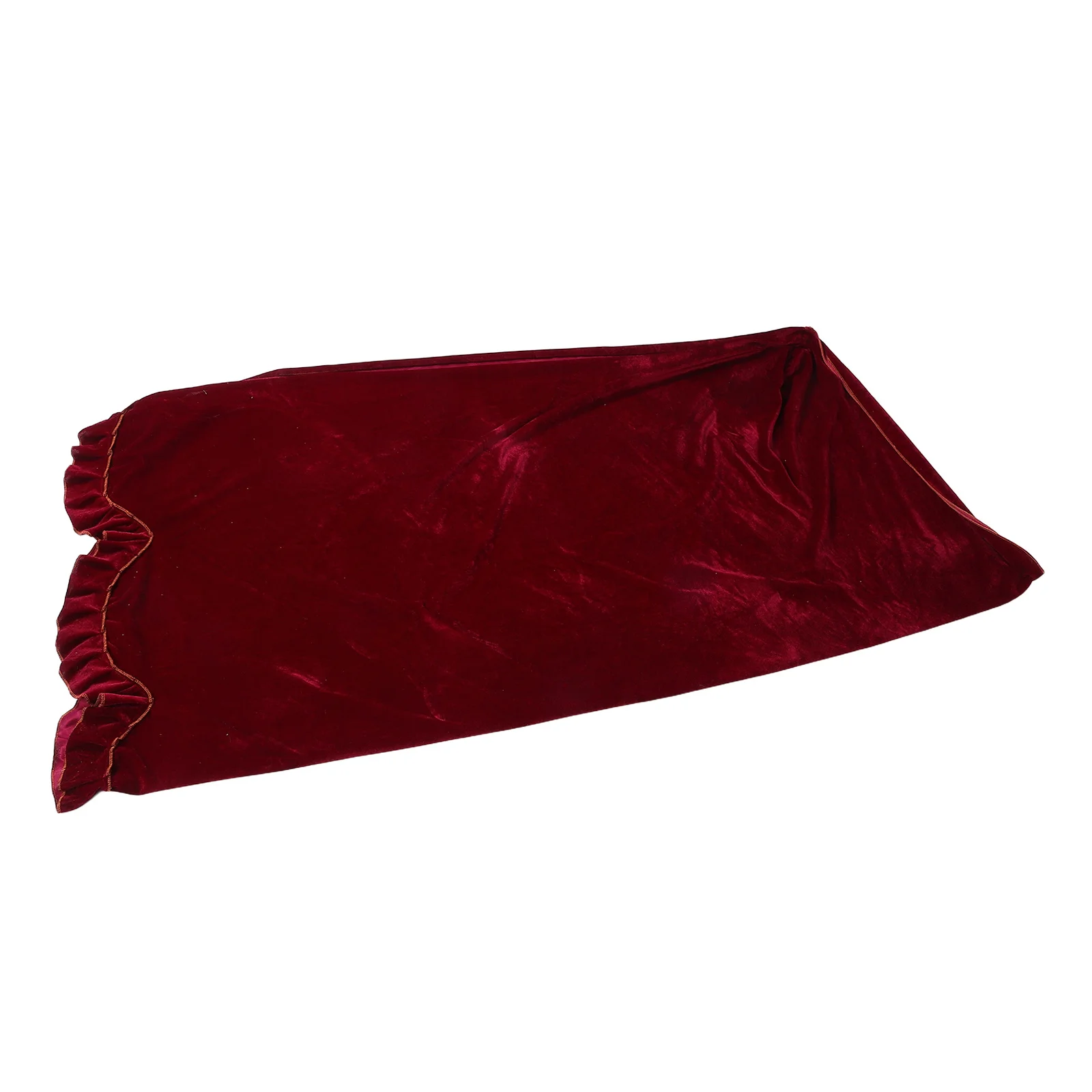 

Luxurious Pleuche Piano Cover in Stunning Blue - Decorative Fringe Lace Full Slipcover for Upright Vertical Pianos Washable