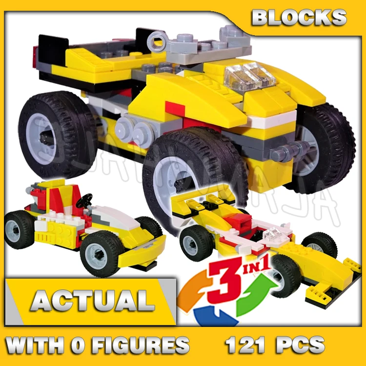 5 أنواع 3in1 سوبر المتسابق الأحمر الدوارات طائرة شاحنة الكابينة الطريق السريع كروزر دراجة نارية 3105 بناء الالعاب العملاقة متوافق مع النموذج #2