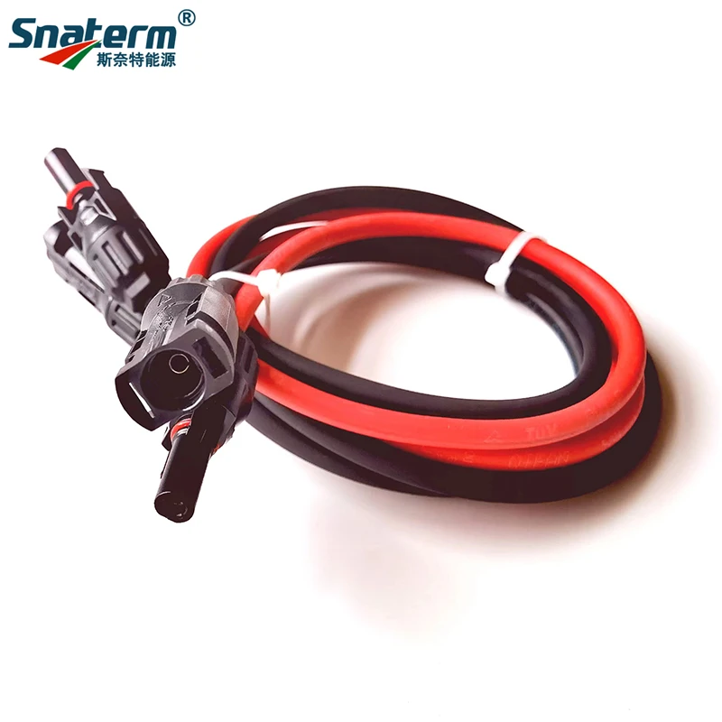 Cable Solar PV con conector Conductor de cobre estañado, 1M, 2M, 3M, 5M, 8m, 9m, 10m, 2,5 mm2, 4 mm2, 6 mm2, 10, 12, 14, 16AWG