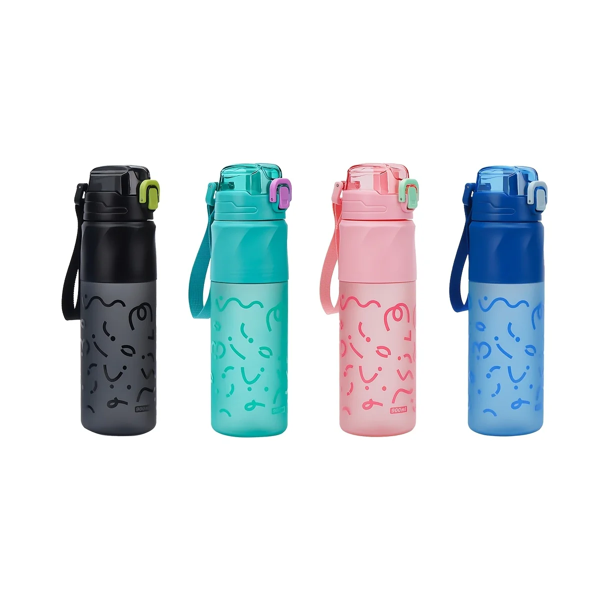 900ml Plastic Sports Water Bottle Portable Leak-proof Drinkware Outdoor Gym Water Bottle Bicycle Bottle