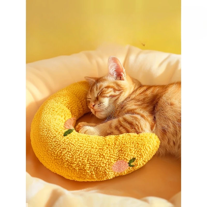 

Small pillow for cats Pet dog U-shaped pillow Sleeping cushion Throw pillow