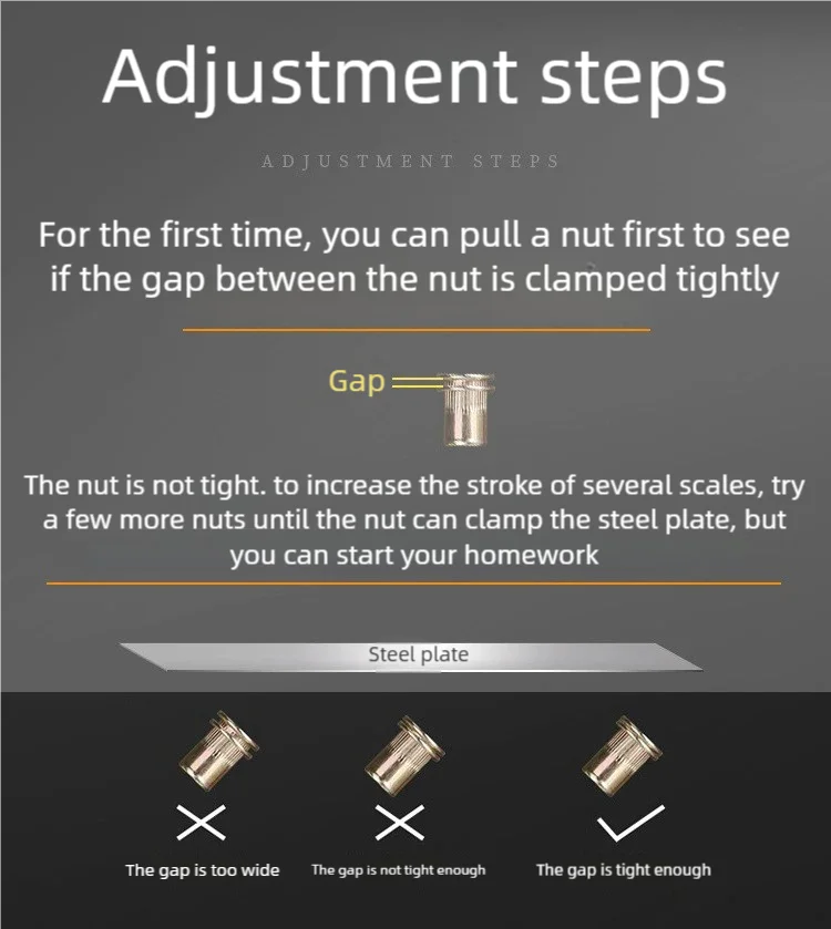Rosso M3-M12 Rivnut Rivettatura Pneumatica Rivetto Dado Pistola Kit Pneumatico Idraulico Automatico Rivettatrice Strumento Corsa Regolabile Industriale