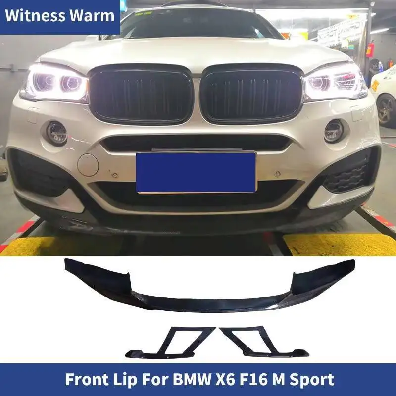 Parachoques delantero de fibra de carbono, alerón divisor, Protector de barbilla para Bmw X6 F16 m Tech m Sport Bumper 2015 2016 2017 2018