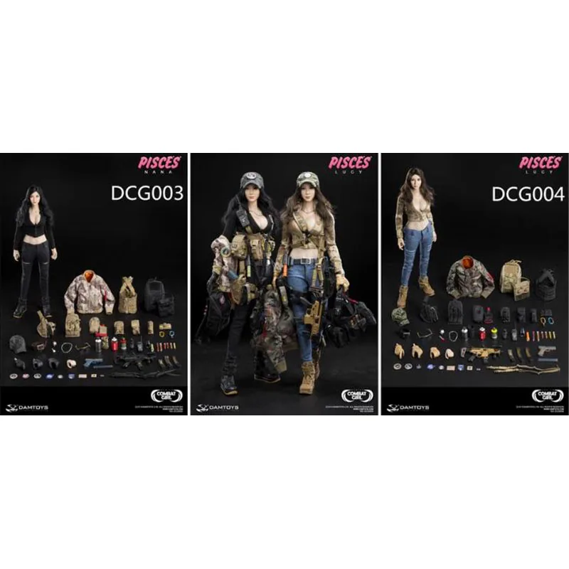 

In Stock Original DAMTOYS 1/6 DCG003 DCG004 PISCES NANA LUCY COMBAT GIRL Series Female Soldier Action Models Collections Gifts