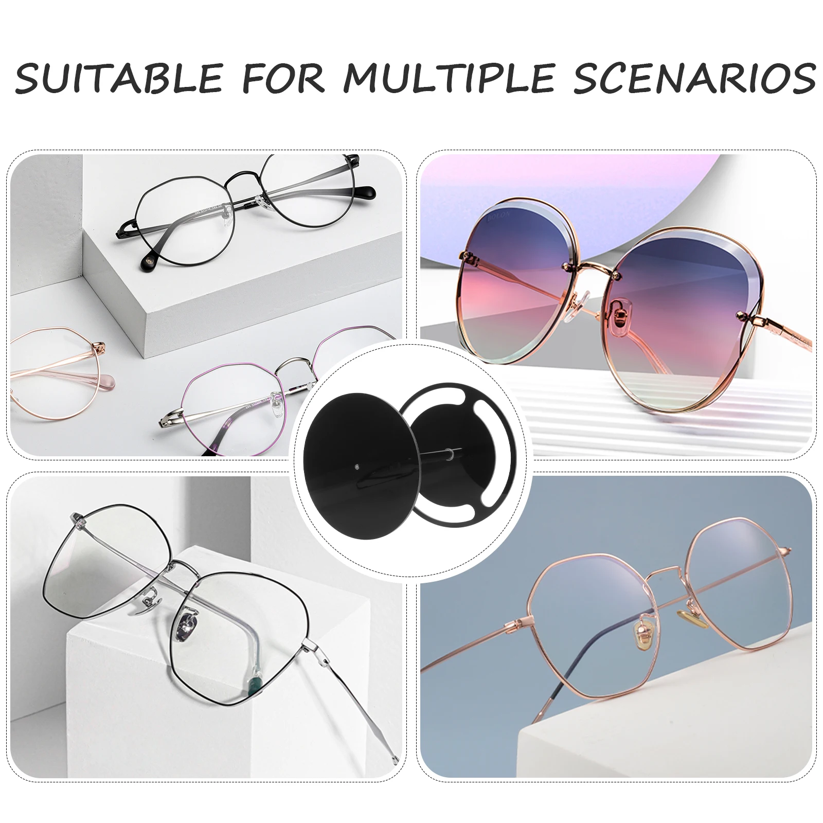 

Rotatable Acrylic Sunglasses Stand 360 Degree Black Round Eyeglasses Display Rack Storage HOLDER For Glasses Desk Organizer Mini