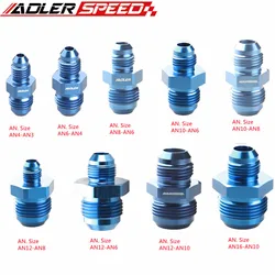 AN4 AN6 AN8 AN10 AN12 AN16 Male to Male Reducer Straight Fitting Adapter Aluminum Blue