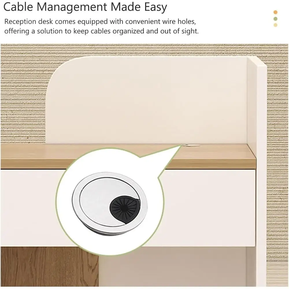 Contemporary Stone-Patterned Gray Wooden Counter for Salon Reception Area, 60x45x95cm