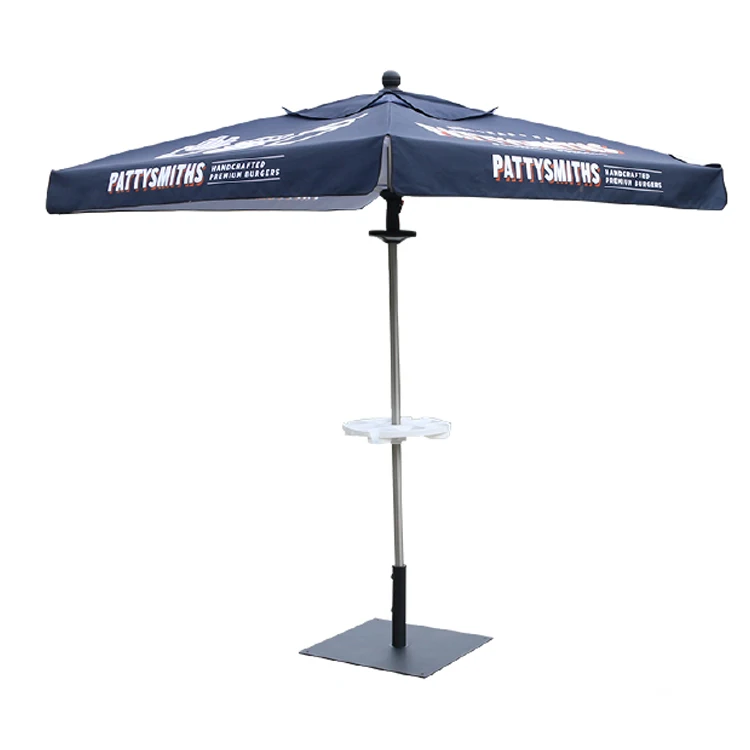 Outdoor 4 Panels Advertising Cafe Umbrella Custom Logo Printed Branded Foldable Sun Shade Garden Golf Parasol Beach Portable
