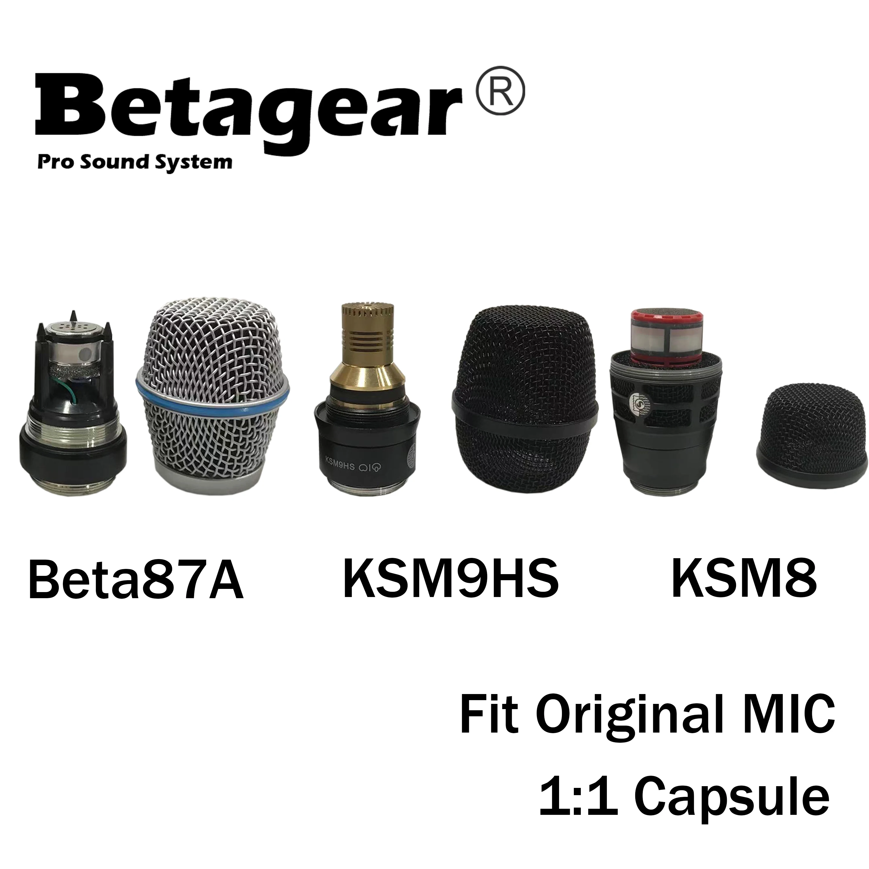 Betagear Wireless Microphone Capsule Condensor Beta87A KSM9HS Fit Shure Hand Microfone Capsula KSM8 Mic Core Original Brand Logo