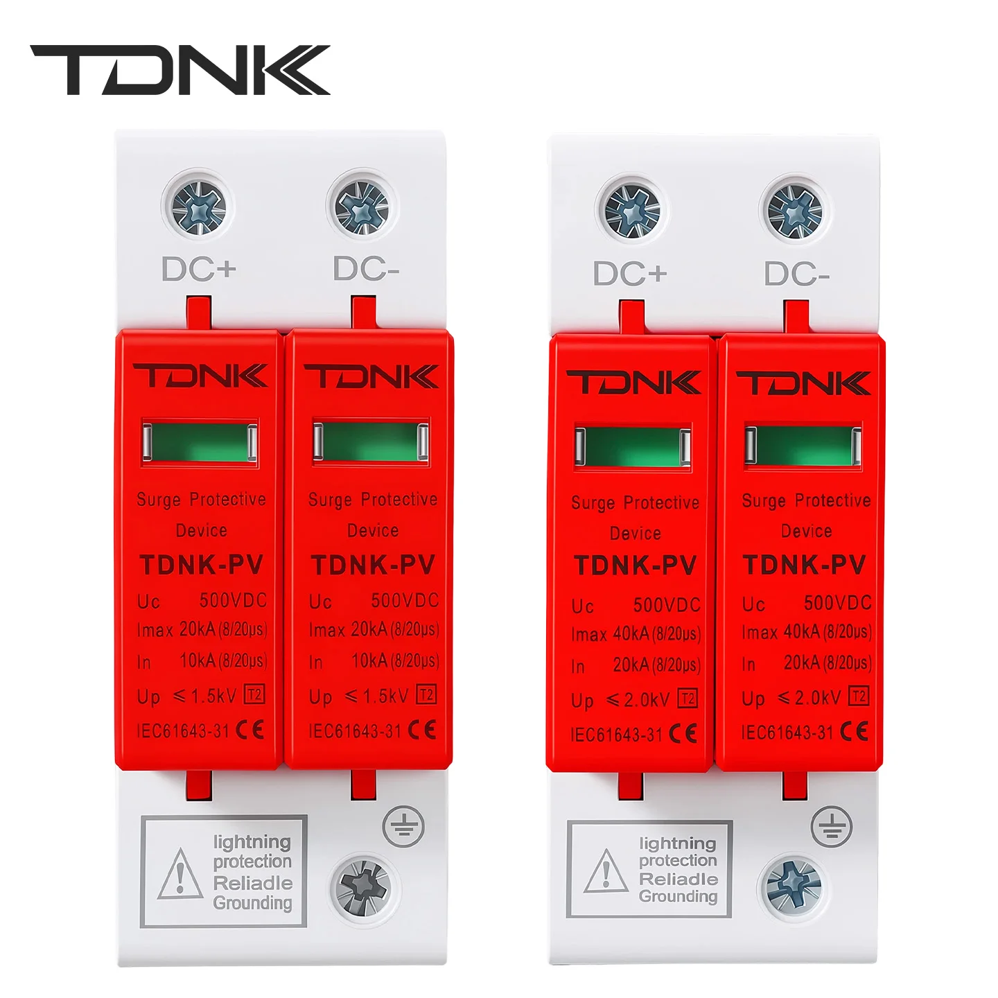 Dispositivo de Protección Contra Sobretensiones TDNK DC SPD 2P 3P 10-20KA 20-40KA 500V 800V 1000V 1200V 1500V, Supresor de Picos de Voltaje para Sistemas Solares Fotovoltaicos